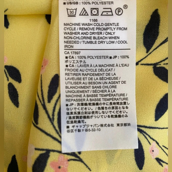 BANANA REPUBLIC Women's XS Classic Fit Yellow Floral Patterned Button-Up Blouse - Picture 7 of 8